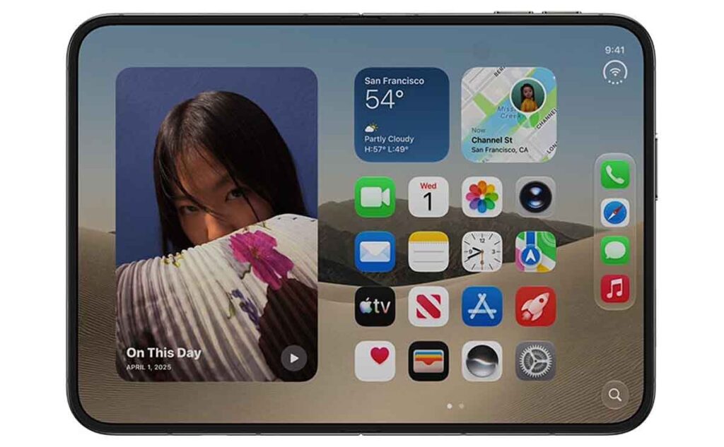 iPhone Duo foldable inner display with iOS 27 multitasking
